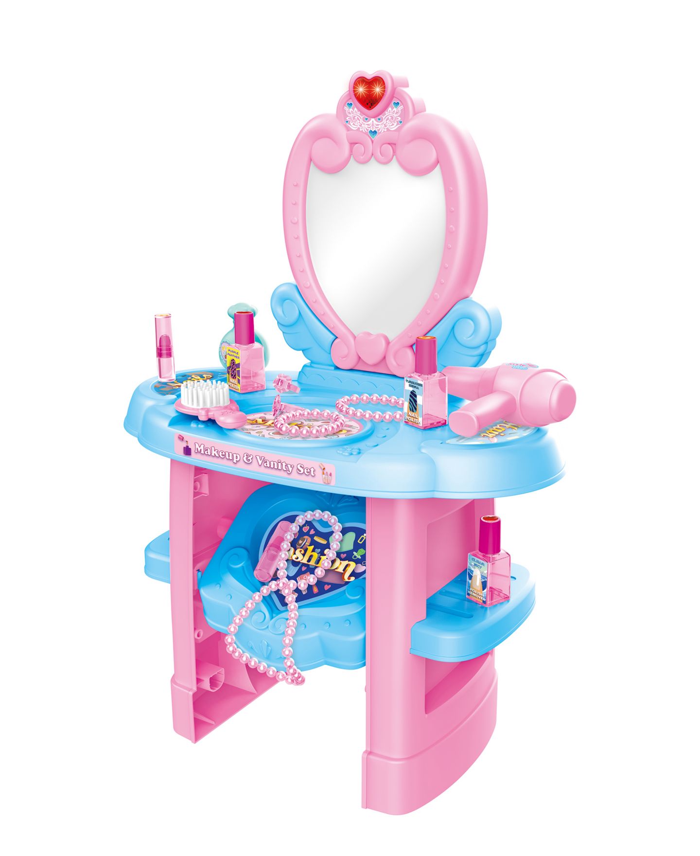 Детский игровой набор World Tech Toys Glamor Queen LED Lights Functional Mirror 22-Piece Vanity Playset, Ages 3+ — фото 1