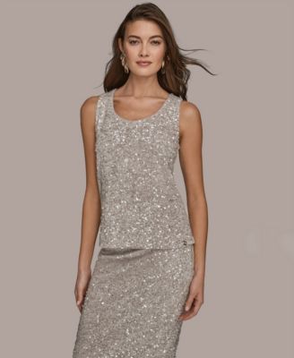 Donna Karan New York - Women's Embellished Scoop Neck Tank Top