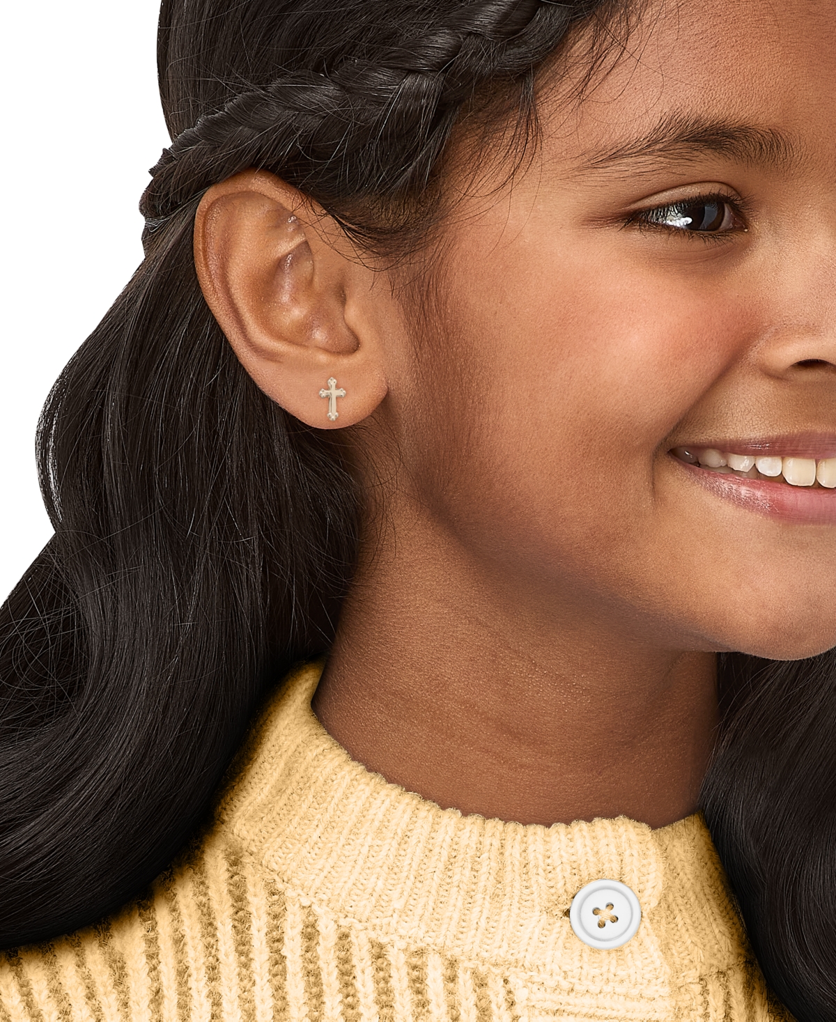 Macy's Cross Stud Earrings in 10k Yellow Gold