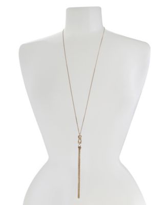 Gold Signature Logo Y Necklace