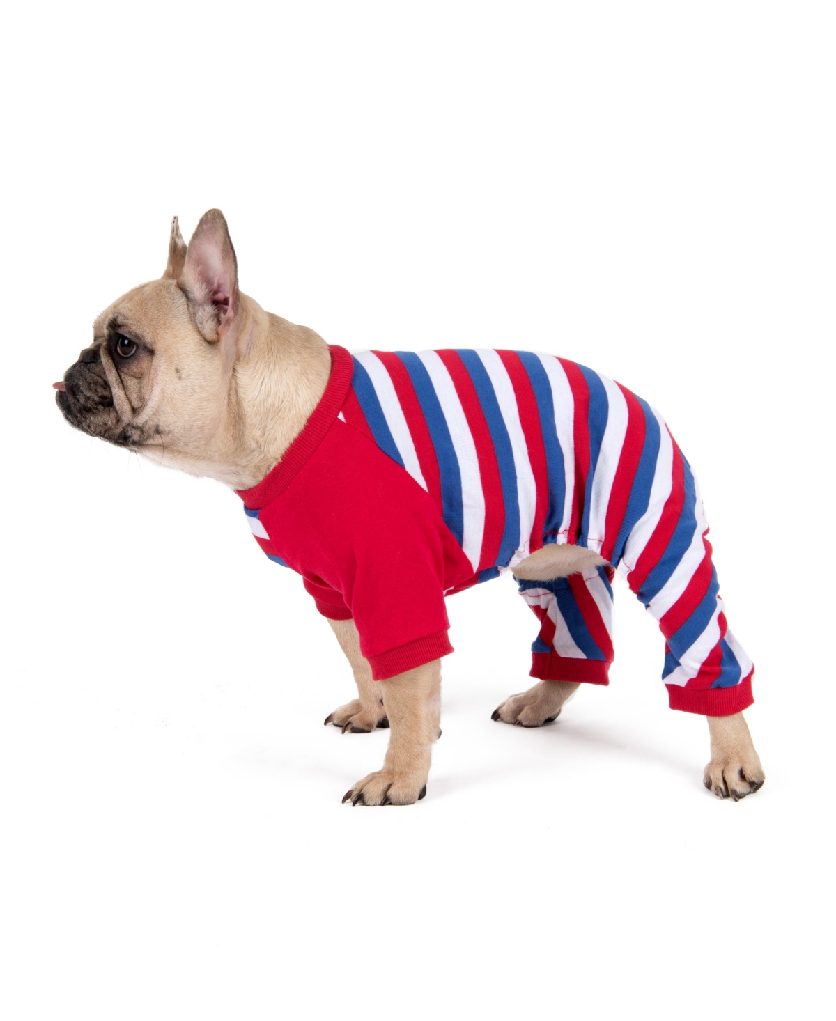 Leveret Dog Cotton Pajama Striped Red White and Blue