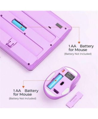 Wireless Combo, Full-Sized Keyboard with Wrist Rest & 3 DPI Mouse, 2.4G, Compatible with PC/Laptop/Computer, Purple