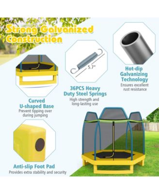 7 Feet Kids Recreational Bounce Jumper Trampoline-Yellow