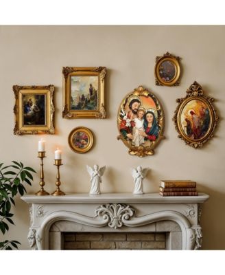 Holy Family Wall Plaque, Oval Religious Decor Featuring Joseph, Mary & Baby Jesus for Prayer Room & Faithful Home