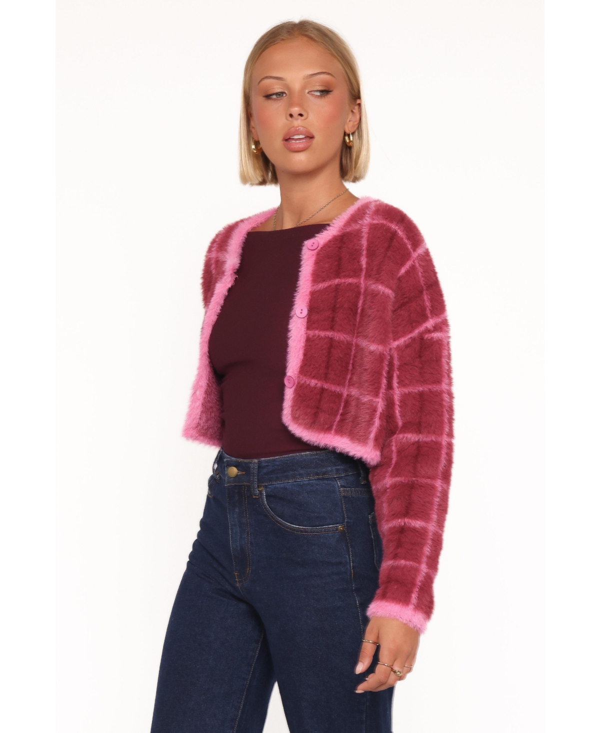 Petal and Pup Women's Viola Plaid Button-Front Cardigan