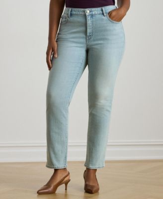 Plus Size Mid-Rise Straight Ankle Jeans