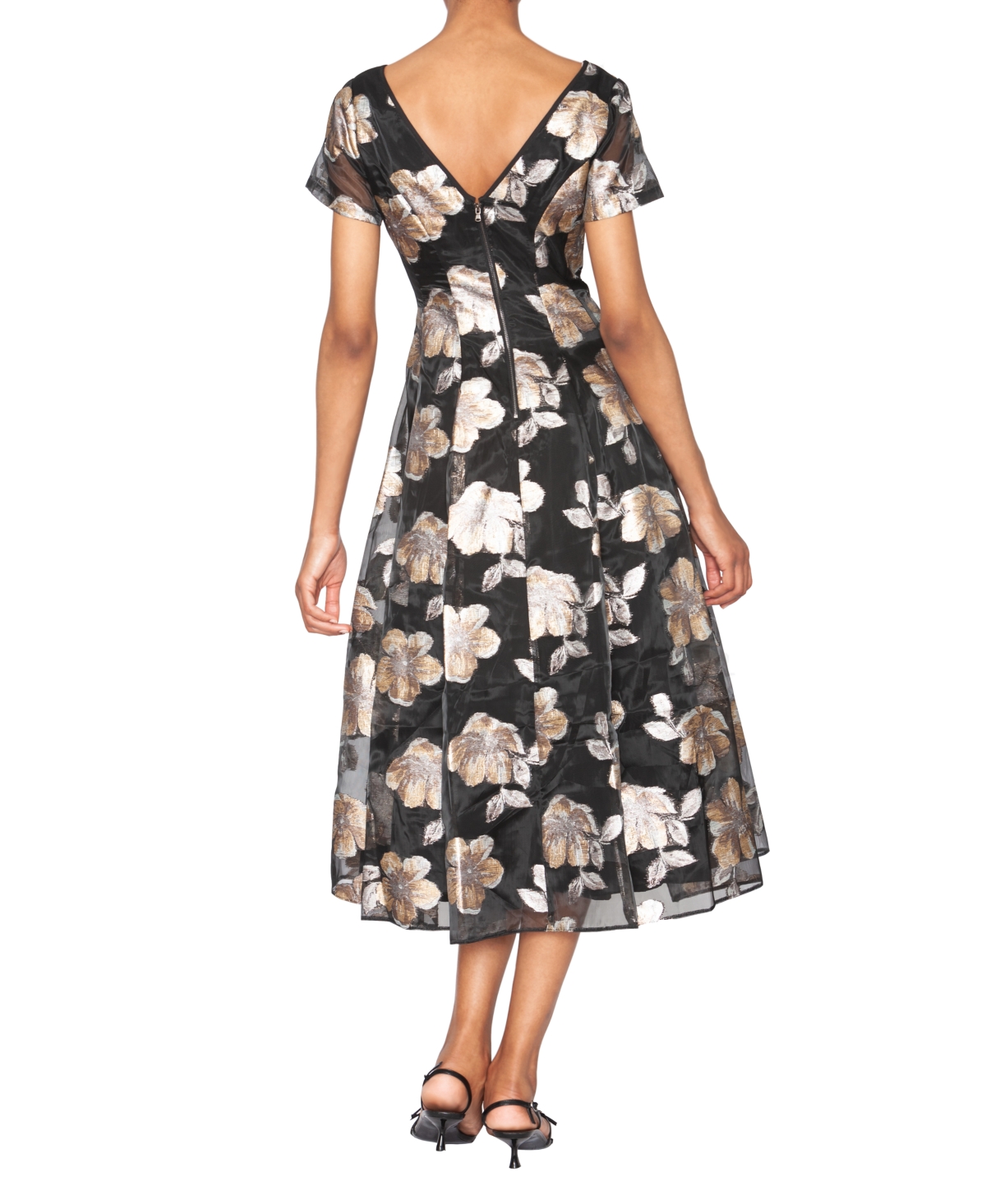 White Tie By Shani Women's V-neck Organza Midi Dress In Multi