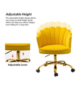 Woman Modern Cute Shell Back Upholstered Desk Chair for Vanity, Living Room