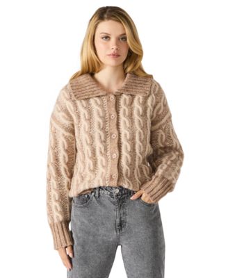 Steve Madden - Women's Michaella Cable Collared Cardigan Sweater