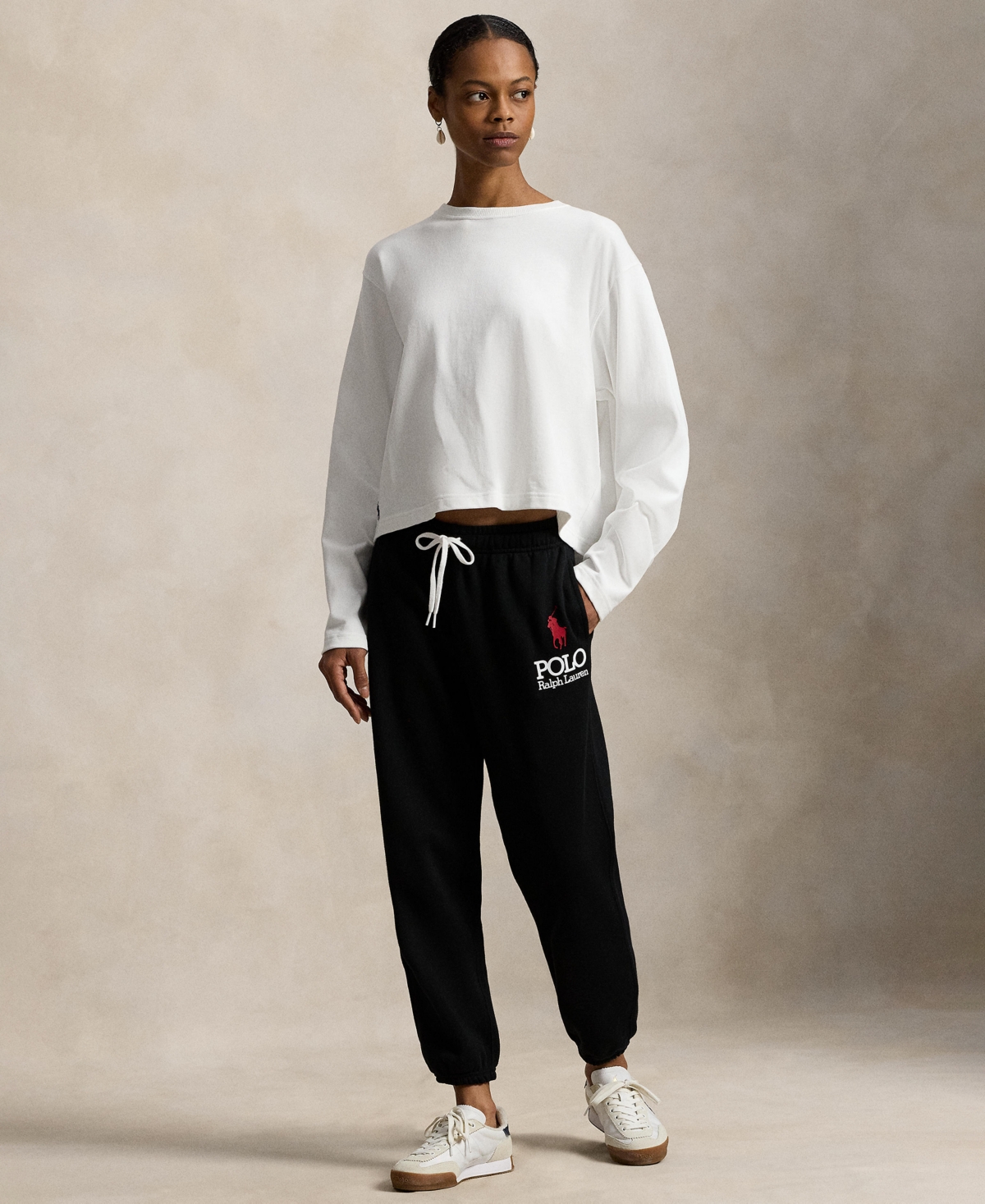 Polo Ralph Lauren Women's Big Pony Fleece Sweatpants In Black