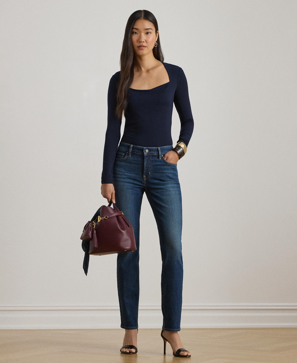 Ralph Lauren Women's Mid-rise Straight Ankle Jeans In Blue
