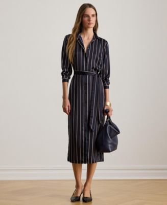 polo ralph lauren women's striped silk-blend dress Ralph Lauren Women's Piper Striped Silk-Blend Evening Dress