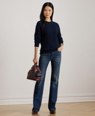 Women's Cable-Knit Crewneck Sweater