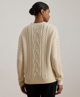 Women's Cable-Knit Crewneck Sweater