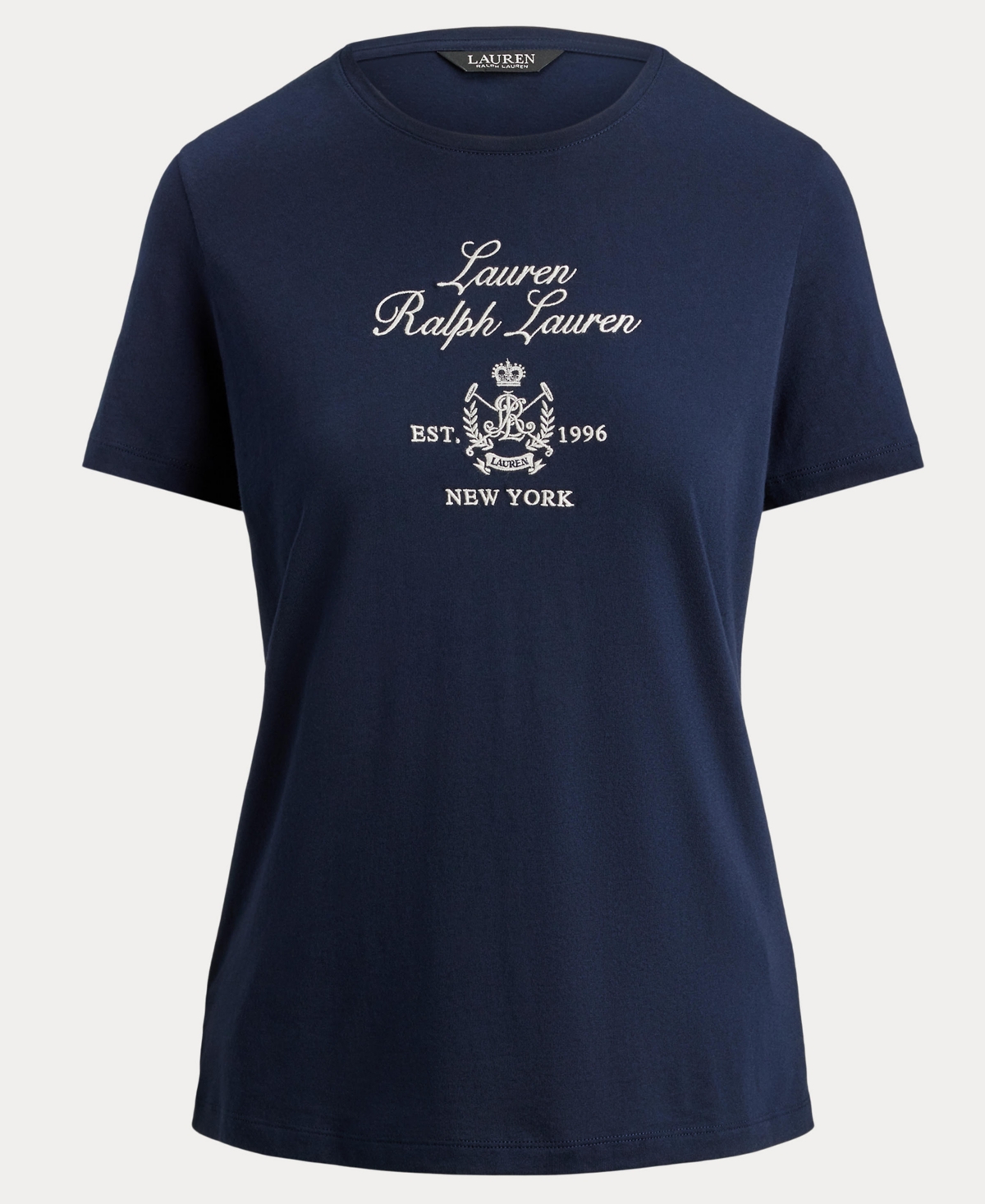 Ralph Lauren Women's Katlin Embroidered Crest Short Sleeve T-shirt In Blue