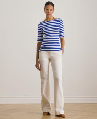 Women's Striped Boat Neck T-Shirt