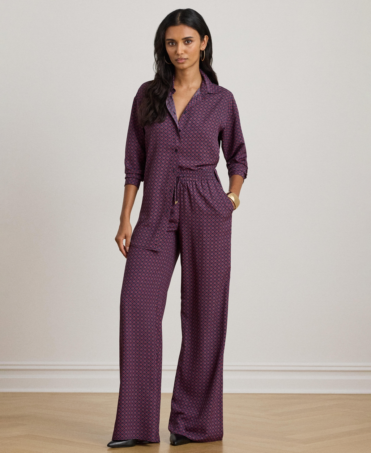 Ralph Lauren Women's Foulard Print Wide-leg Pants In Multi