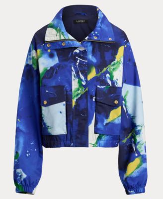 Women's Abstract-Print Windbreaker Jacket