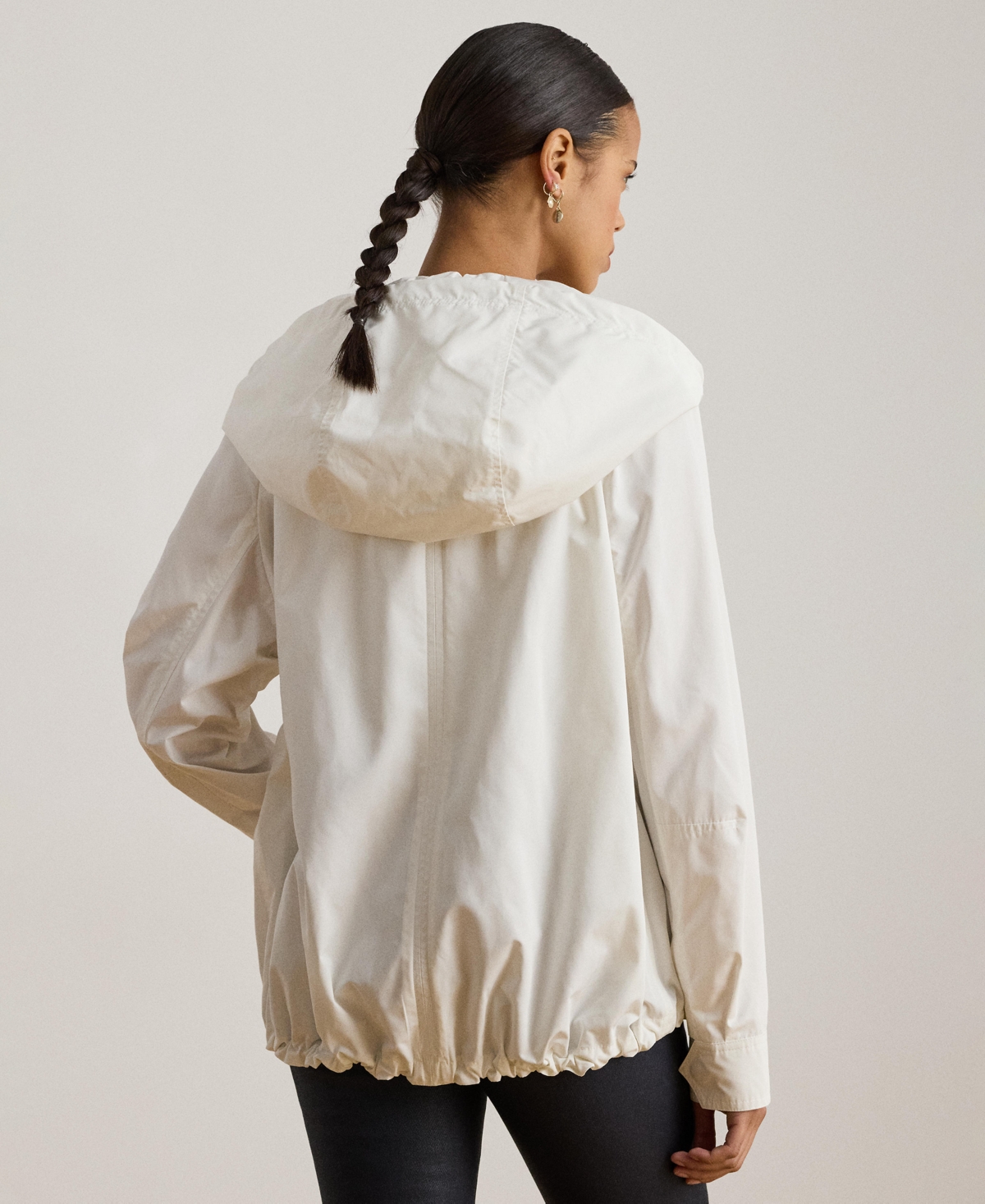 Ralph Lauren Women's Hooded Windbreaker Jacket In White