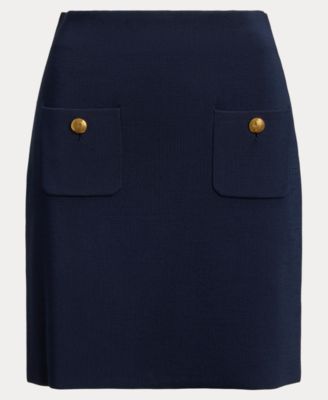 Women's Button-Trim Pencil Mini Skirt