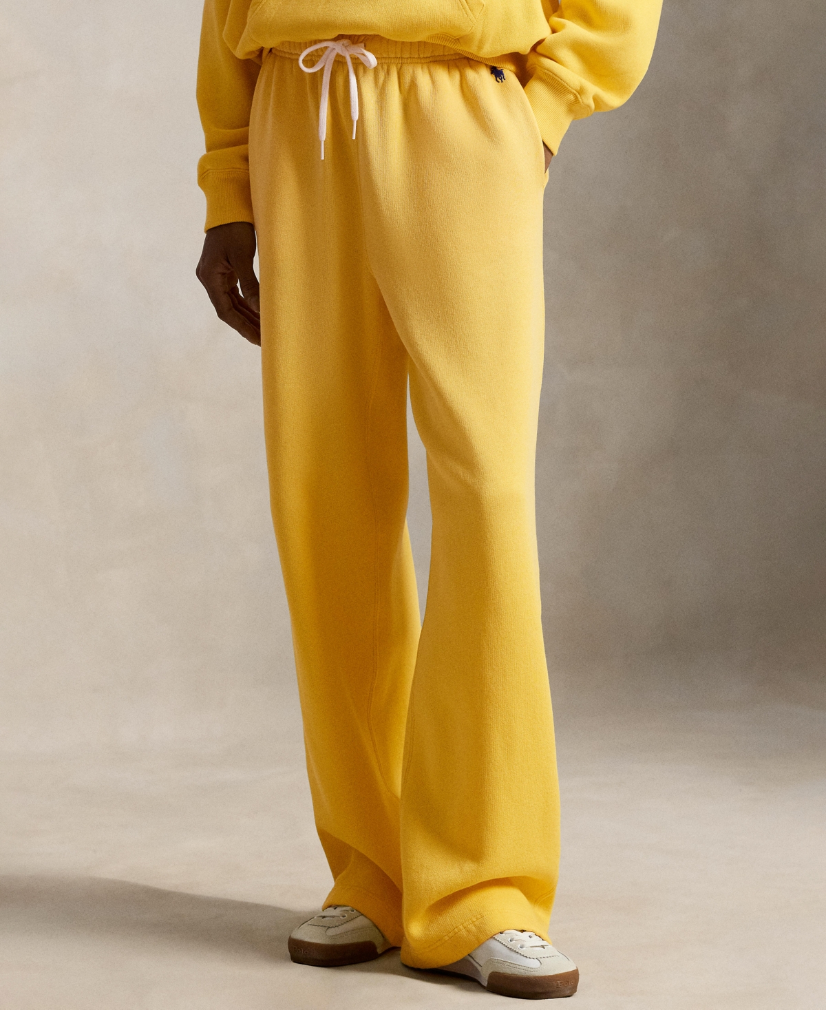 Polo Ralph Lauren Women's Drawstring Fleece Wide-leg Sweatpant In Yellow