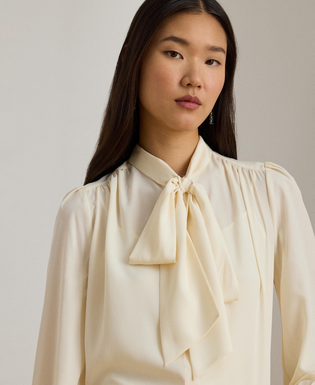 Lauren Ralph Women's Tie-Neck Top