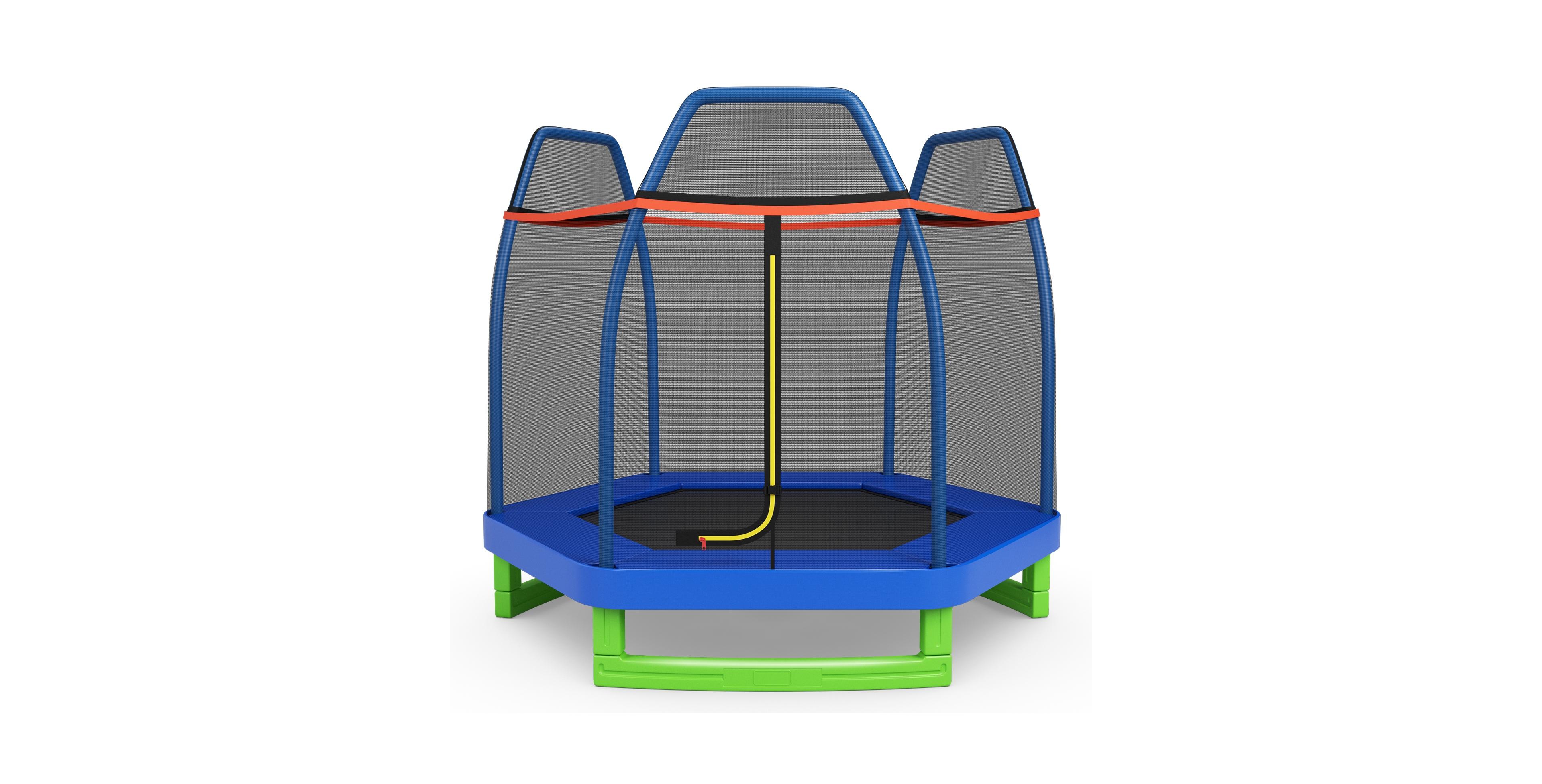 Skonyon 7-Foot Kids Trampoline - Recreational Bounce Jumper with Safety Features, Fun Outdoor Play Equipment