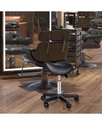 Adjustable Hydraulic Rolling Salon Stool Swivel Saddle Stool Spa Beauty