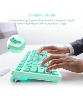 Wireless Keyboard And Mouse Combo - Full-Sized Computer Keyboard, 2.4GHz Wireless Keyboard Silent Mouse Set With 2-In-1 Receiver for Laptop