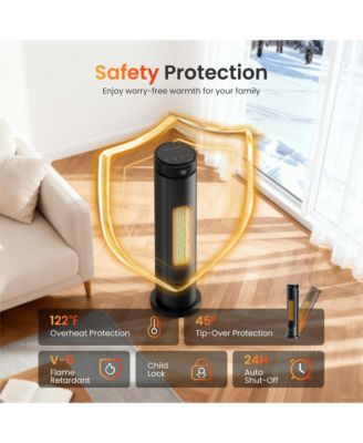 Tower Space Heaters for Indoor, 1500W Heaters with Remote, PTC Ceramic Electirc Heater for Bedroom