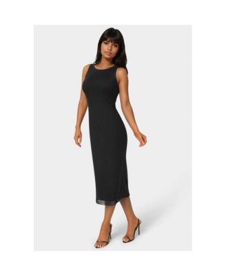 Women's Powermesh Rhinestone Sleeveless Maxi Dress