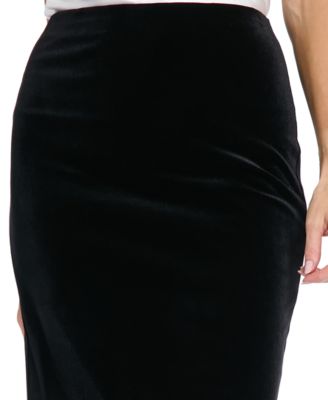 Women's Long Velvet Pencil Skirt