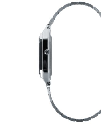 Unisex Analog Digital Silver-Tone Stainless Steel Watch 29.8mm