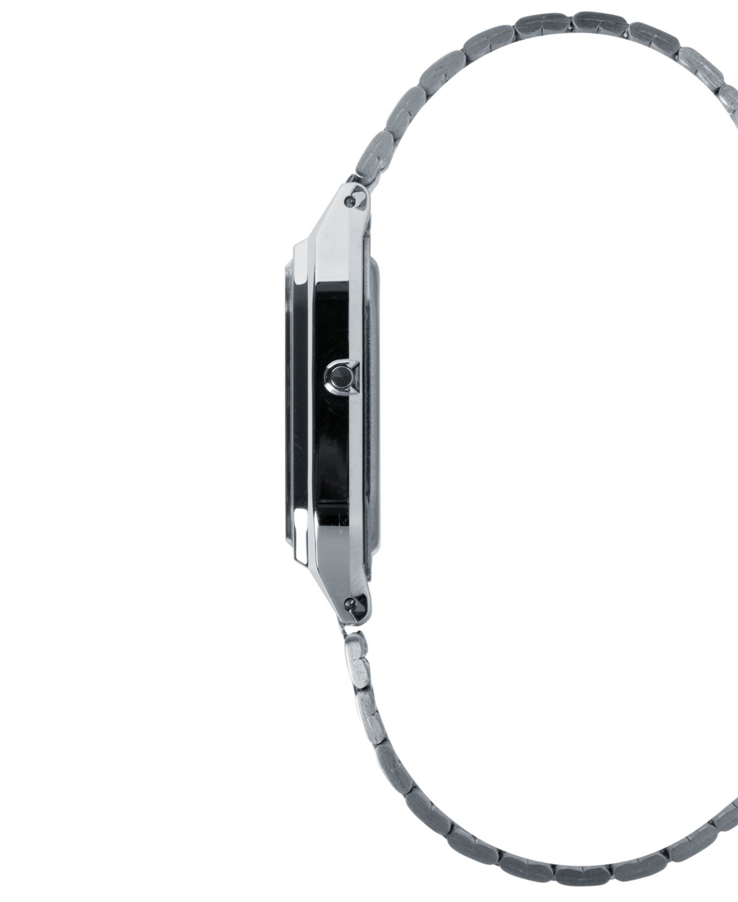Unisex Analog Digital Silver-Tone Stainless Steel Watch 29.8mm