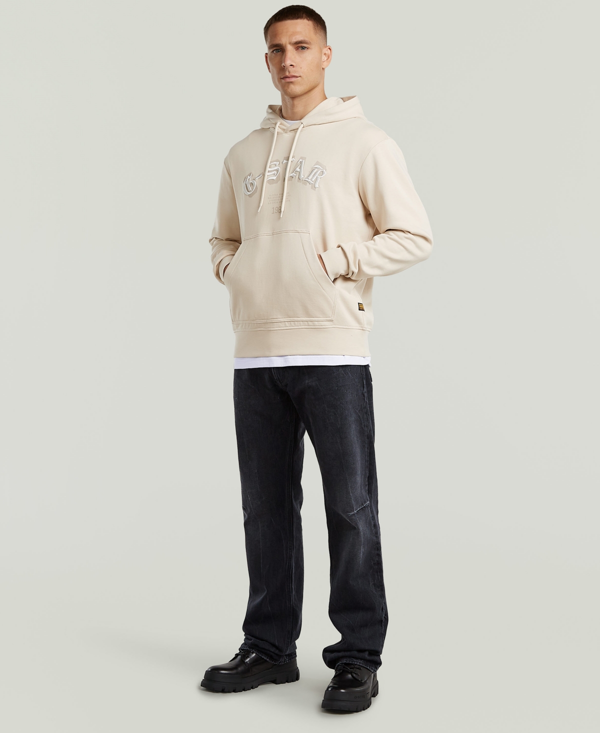 G-Star Raw Men's Embroidered Logo Graphic Hoodie