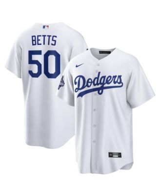 Nike - Men's Mookie Betts White Los Angeles Dodgers 2025 World Series Champions Home Replica Player Jersey