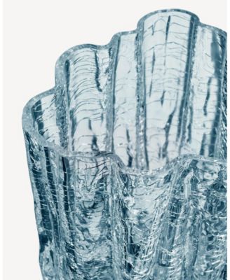 4.8" Circular Crystal Glass Crackle Vase