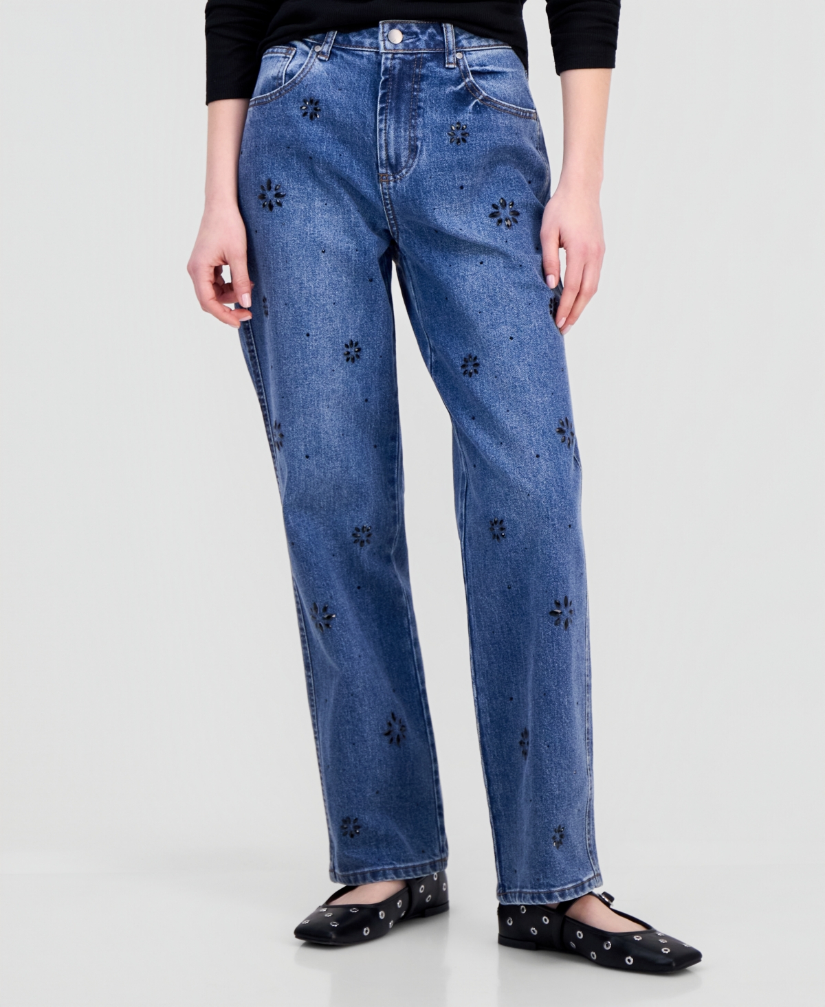 And Now This Women's Embellished Straight-Leg Jeans, Macy's Exclusive