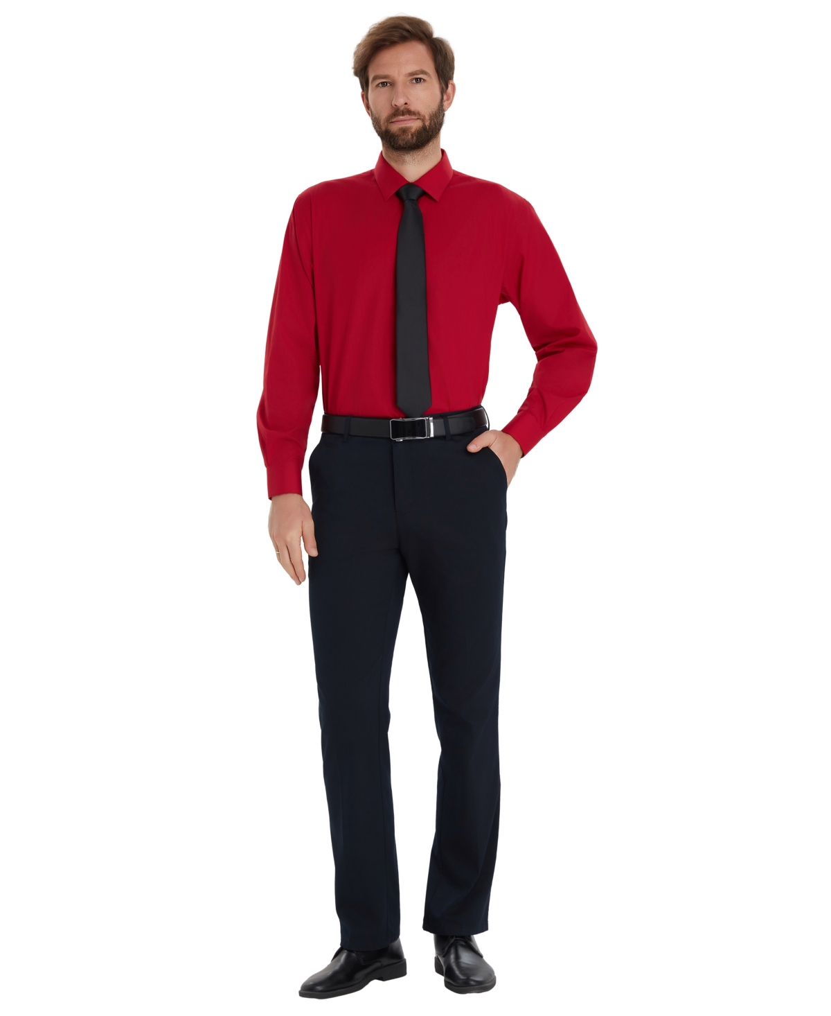 Alfani Men's Promo Solid Regular-fit Spread Collar Dress Shirt, Macy's Exclusive In Red