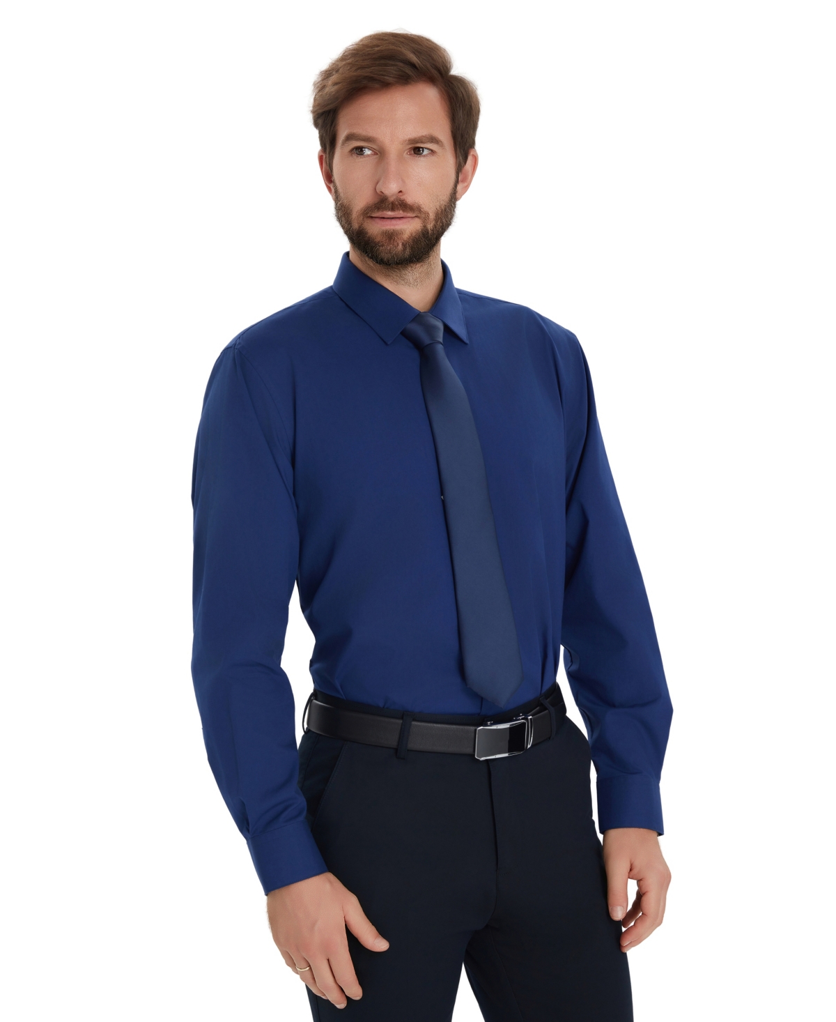 Alfani Men's Promo Solid Regular-fit Spread Collar Dress Shirt, Macy's Exclusive In Blue