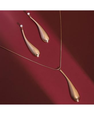 Women's The Elongated Drip Jewellery Set - Pale Gold