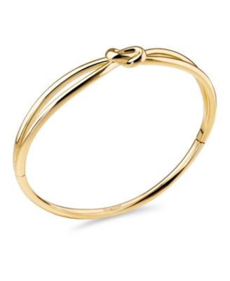 Love Knot Bangle Bracelet in Gold Plated Sterling Silver