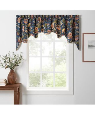Regency Swag Shaped 3" Rod Pocket Valances for Windows 100" x 30" Navy