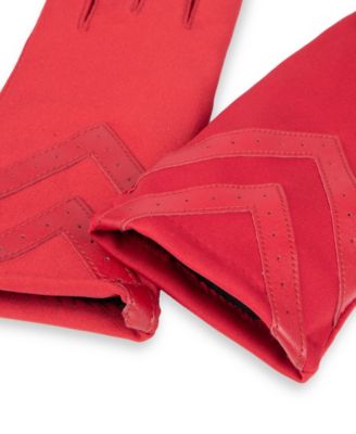 Women's Spandex Touchscreen Gloves with Chevron Detail