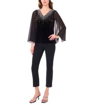 Women's V-Neck Long-Sleeve Knit Top