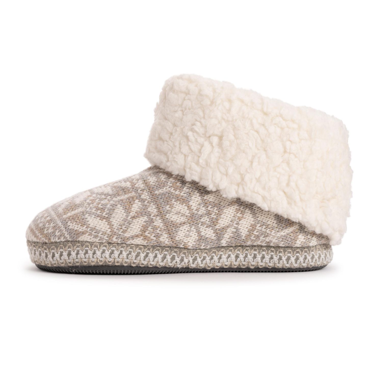 Женские тапочки MUK LUKS Melinda Cuff Boot Faux-Fur, цвет: Серый — фото 8