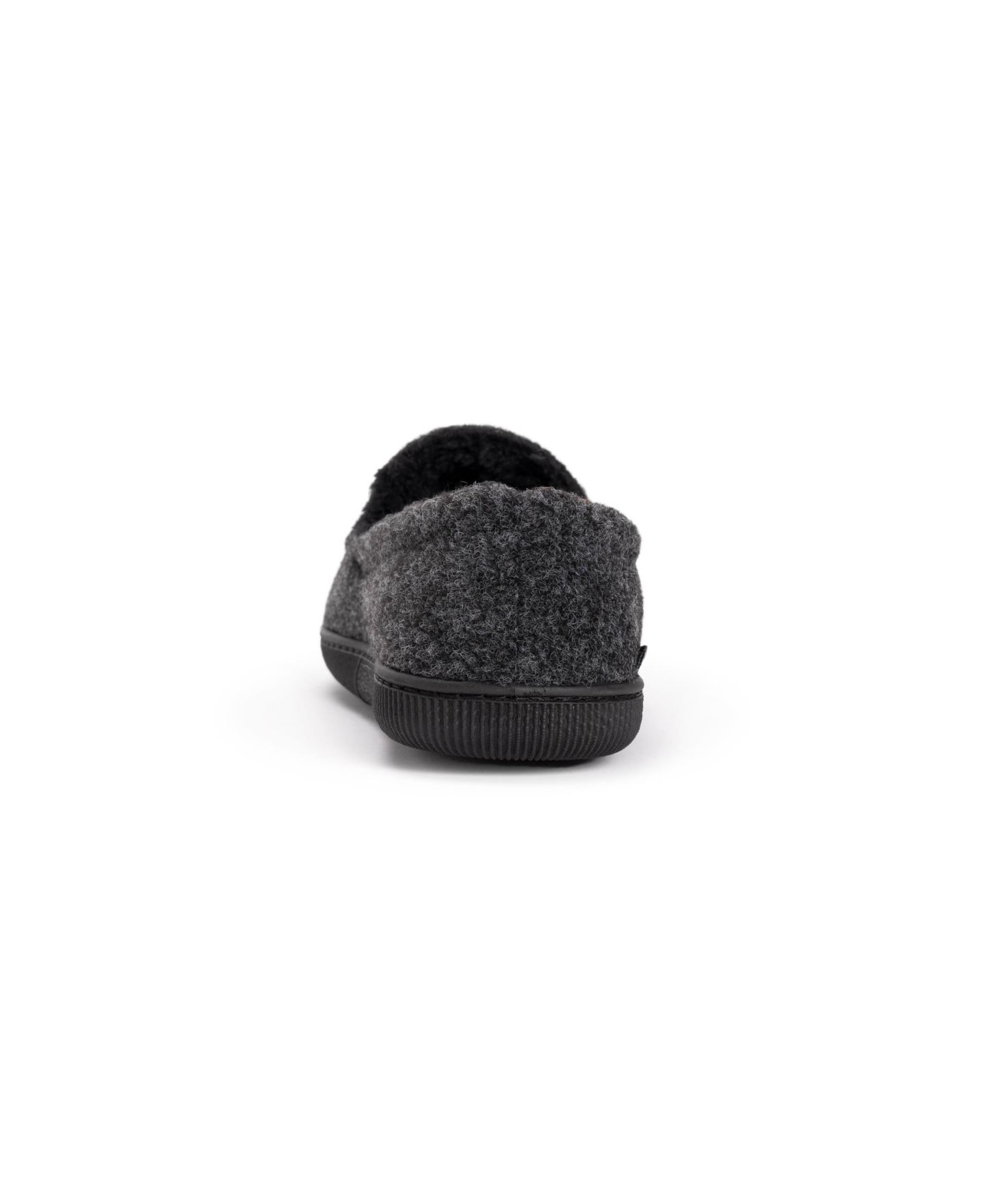 Мужские тапочки MUK LUKS Faux Wool Moccasin Slippers, цвет: Чёрный — фото 4