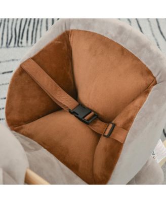 Baby Rocking Horse, Plush Animal Rocker w/ Realistic Sound, Pedals