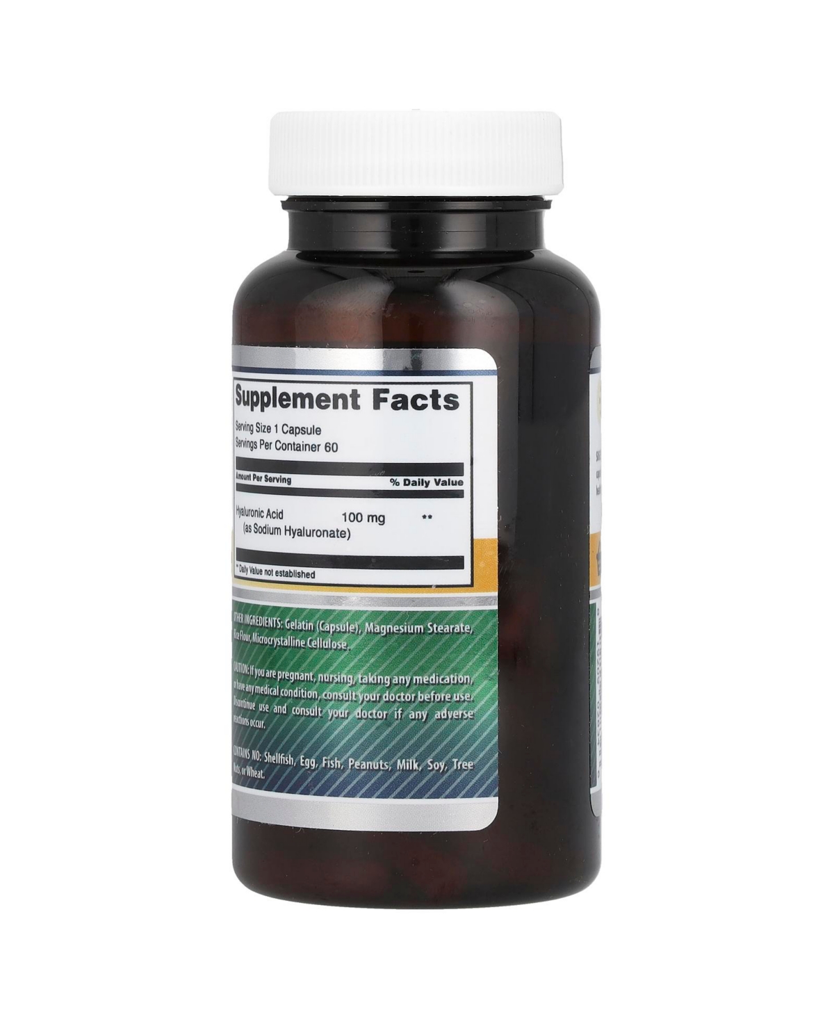 Amazing Nutrition Amazing Formulas Hyaluronic Acid 100mg Capsules Supplement | Non Gmo | Gluten Free | Made