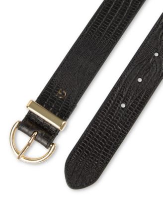 Women's Lizard-Texture Leather Dress Belt